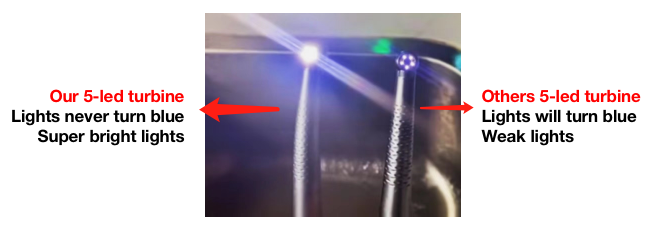 our 5LED turbine compared with other brands