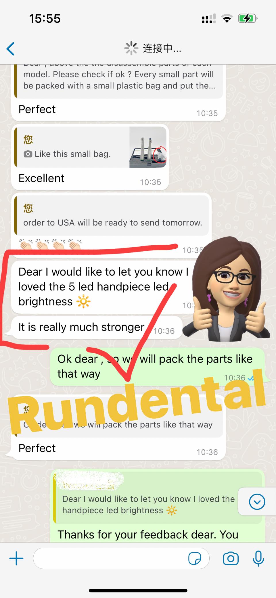 Good feedback from customer in Brazil
