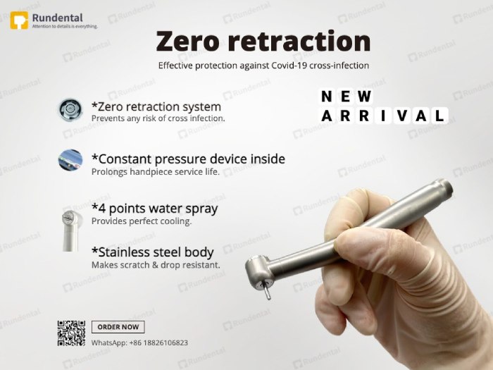 Rundental zero retraction high speed handpiece