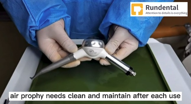 how to clean the air prophy unit