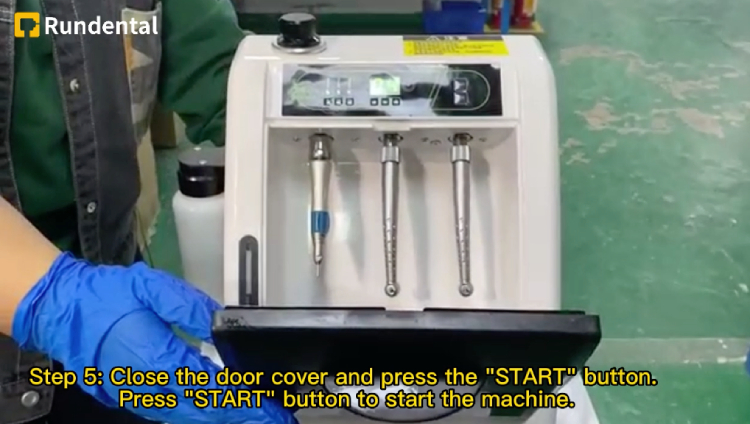 Step 5 to use handpiece lubricator