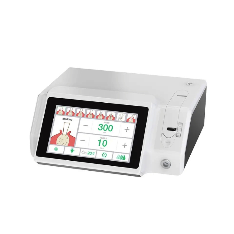 Rundental surgical implant motor with LED touch screen