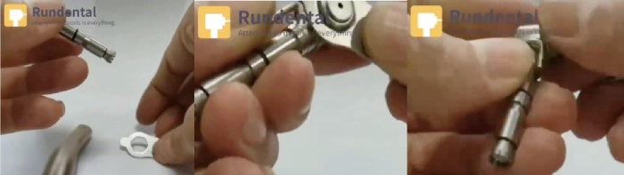 Unscrew the back cover of the implant handpiece