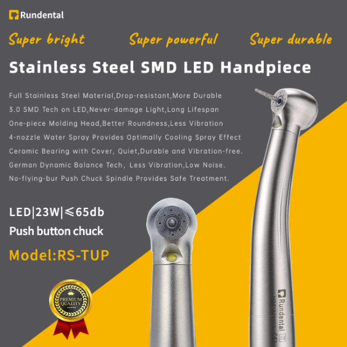 Full Stainless Steel SMD LED Dental Handpiece