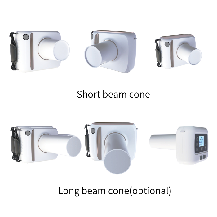 Beam cone options of high frequency handheld x-ray unit RX-II