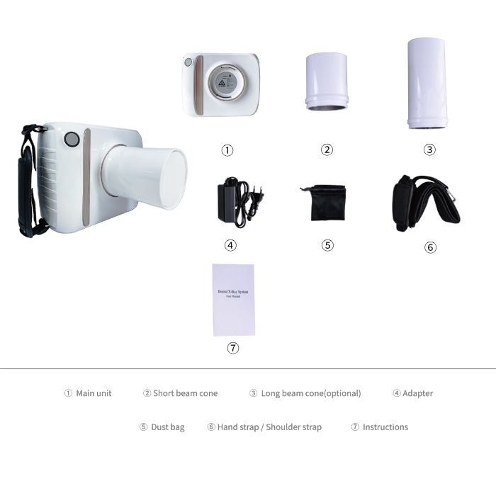 packing list of high frequency handheld x-ray unit RX-II