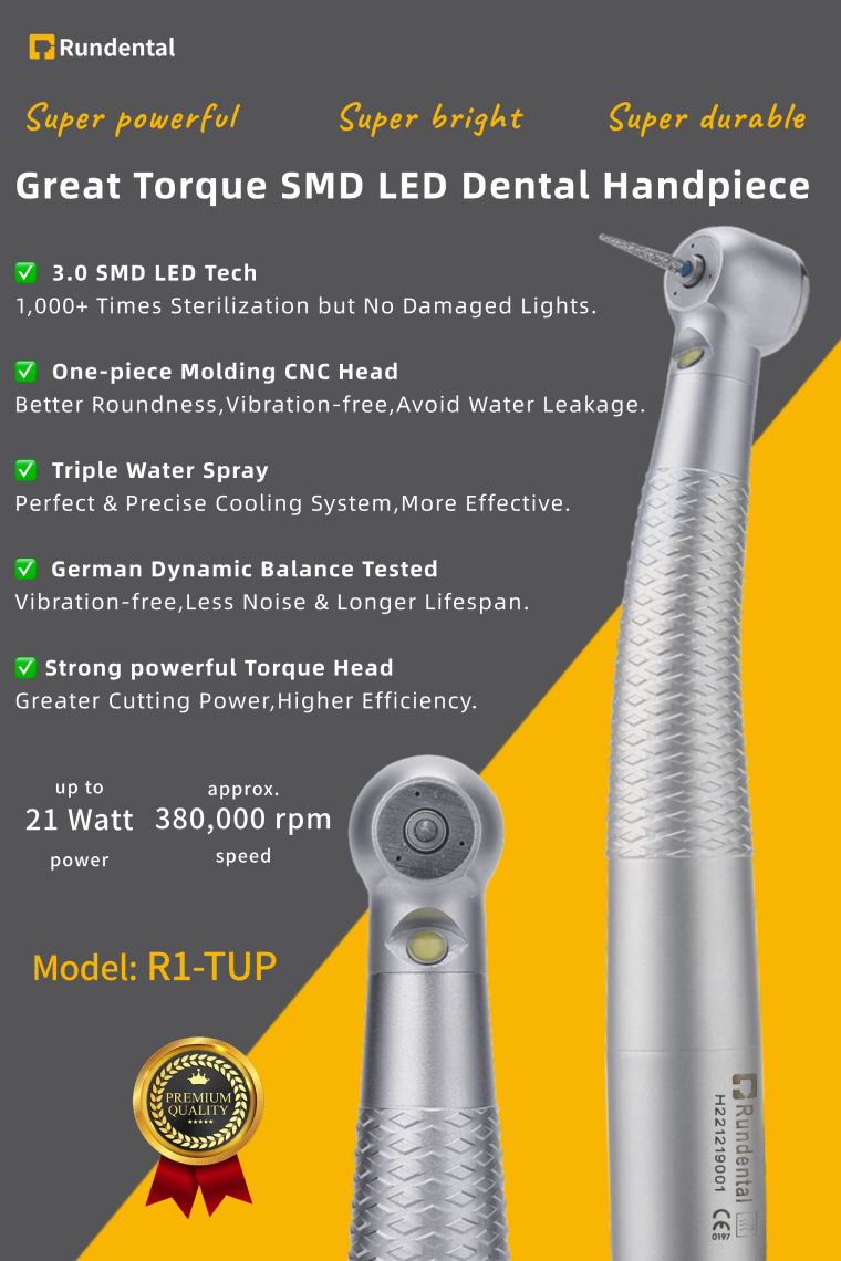 Great Torque SMD LED Dental Handpiece with CNC Head