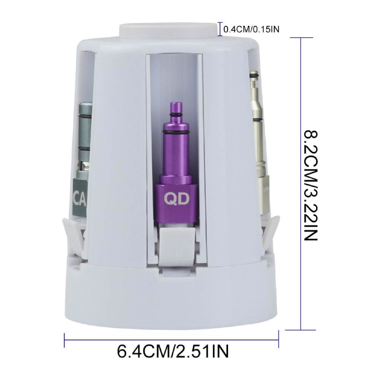 Size of dental handpiece oil spray adapter