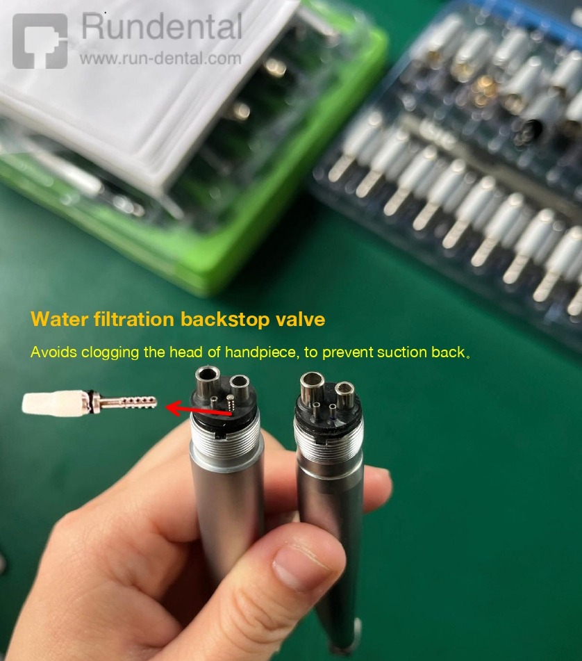 water filtration check valve in Rundental handpiece