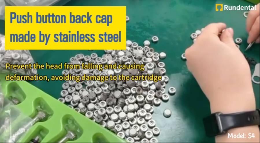 Push button back cap made by stainless steel