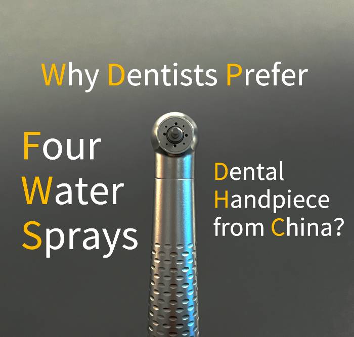 dental high speed handpiece with 4 water sprays
