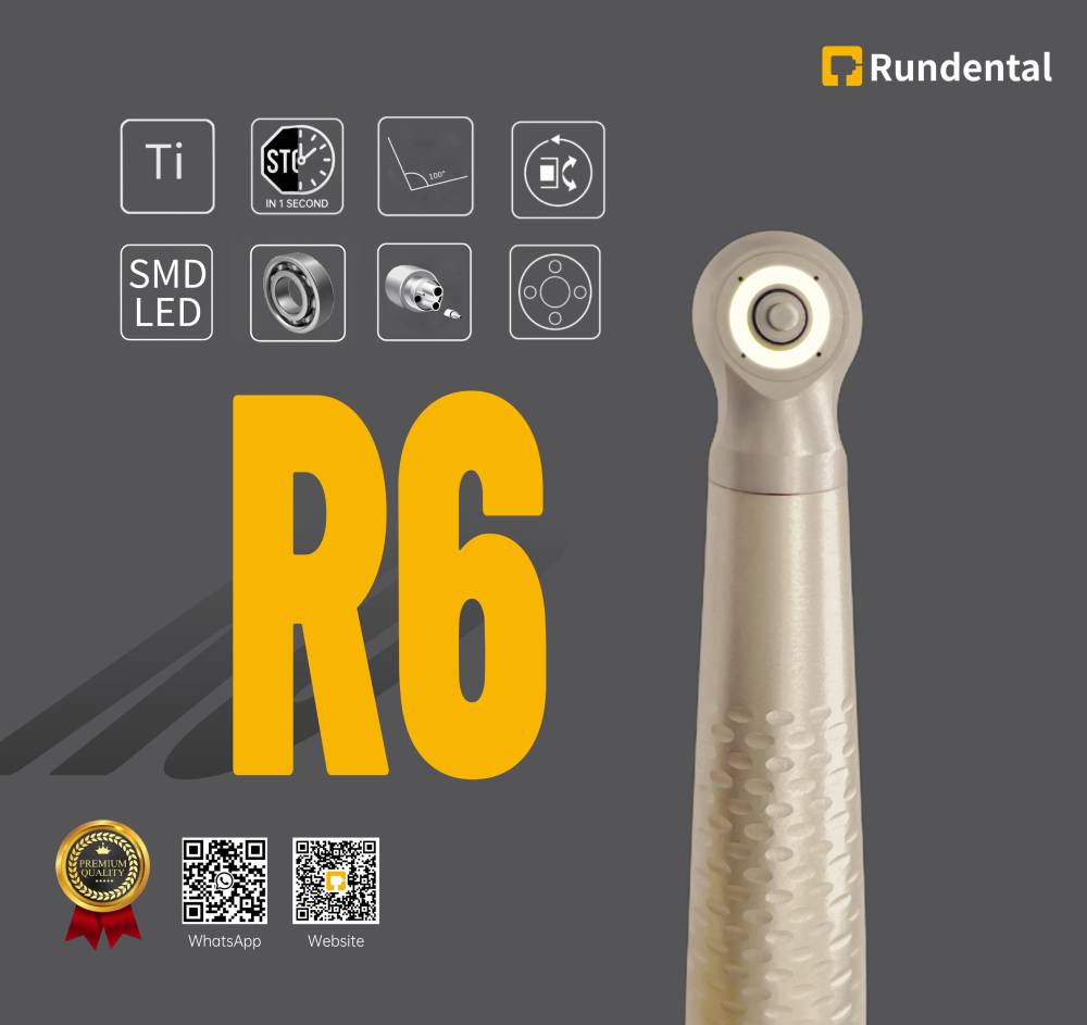 R6 ceramic bearing air turbine LED handpiece