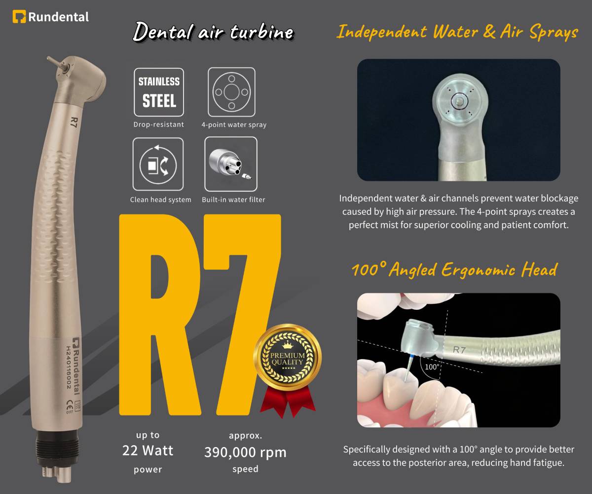 air and water separate dental air turbine