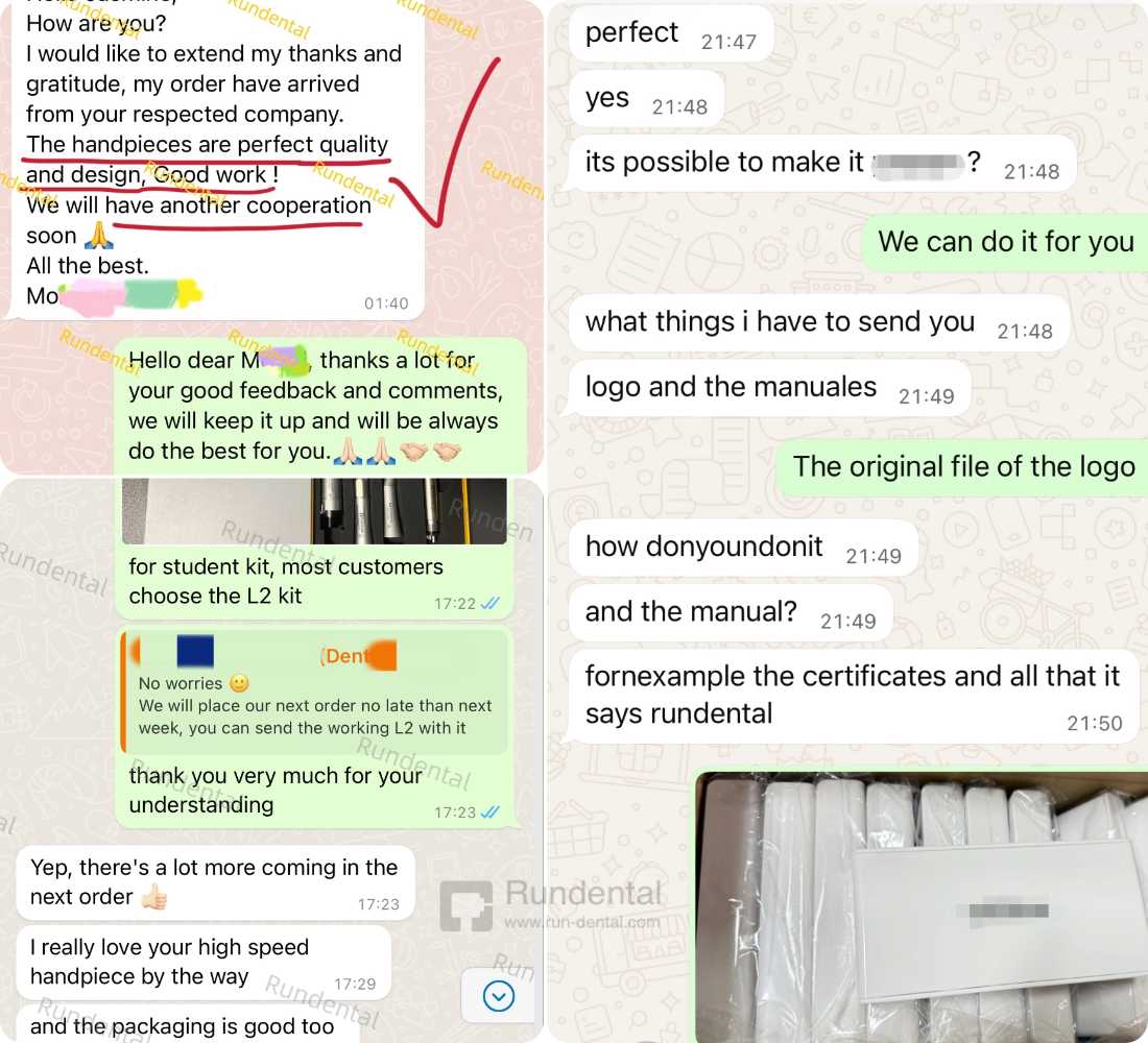 we do OEM dental handpiece with changing logo and package for the client