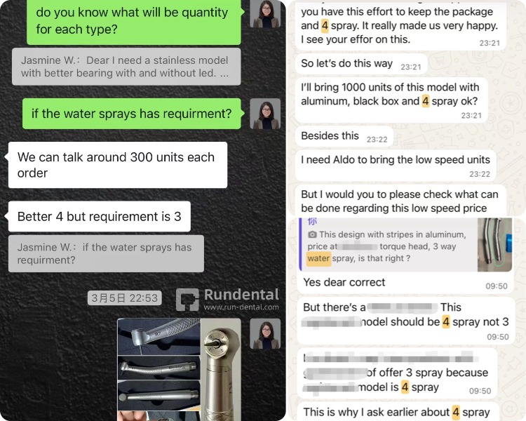 we provide OEM handpiece service like changing the water sprays